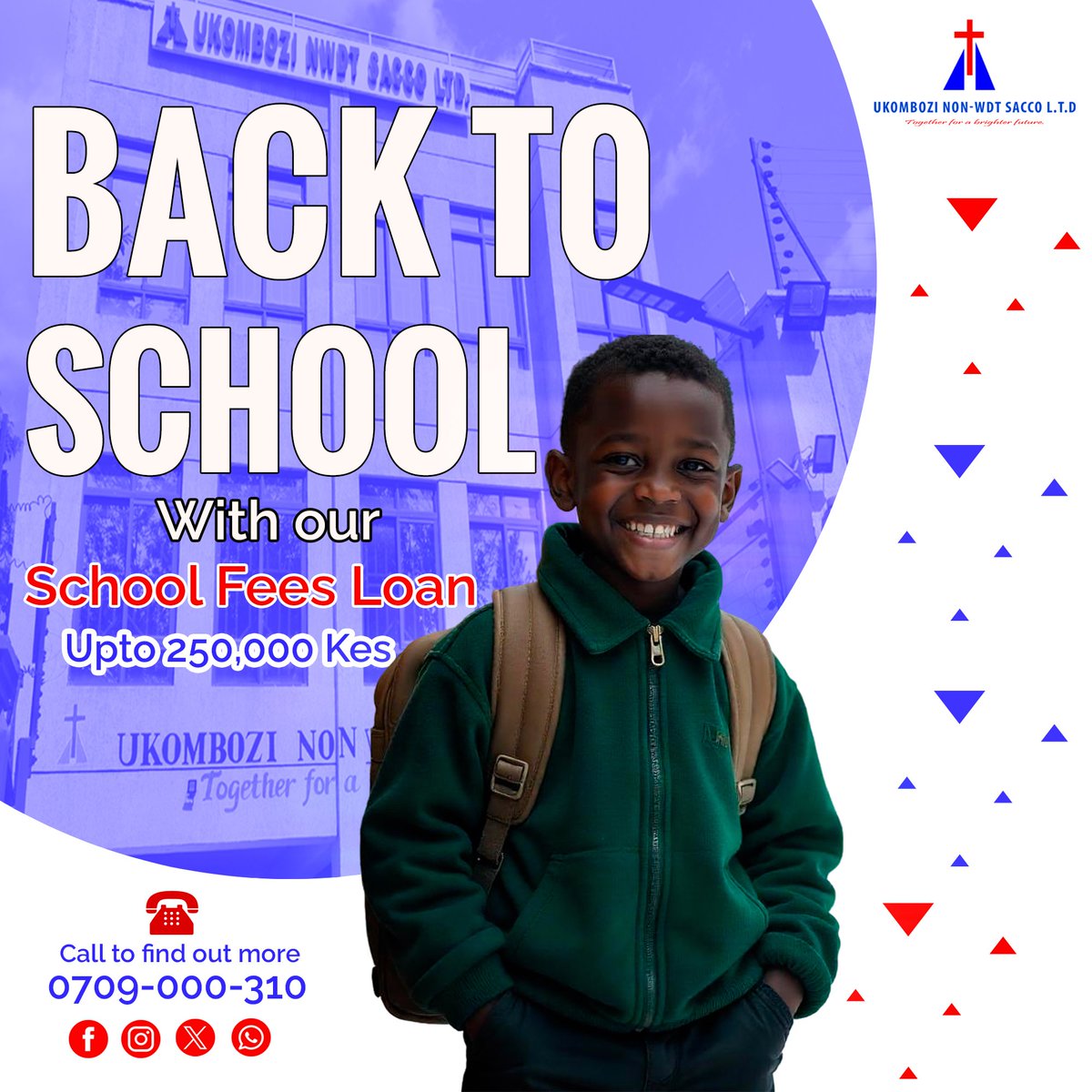 UkomboziSacco's tweet image. Members #BackToSchool is here with us! Apply for a school fees loan today and sort fees, uniforms, books &amp;amp; shopping for your kids.
@UkomboziSacco at 25 years🎉
Together For a Brighter Future #TFBF
📱0709 000 310
📨info@ukombozisacco.com
🌍ukombozisacco.com