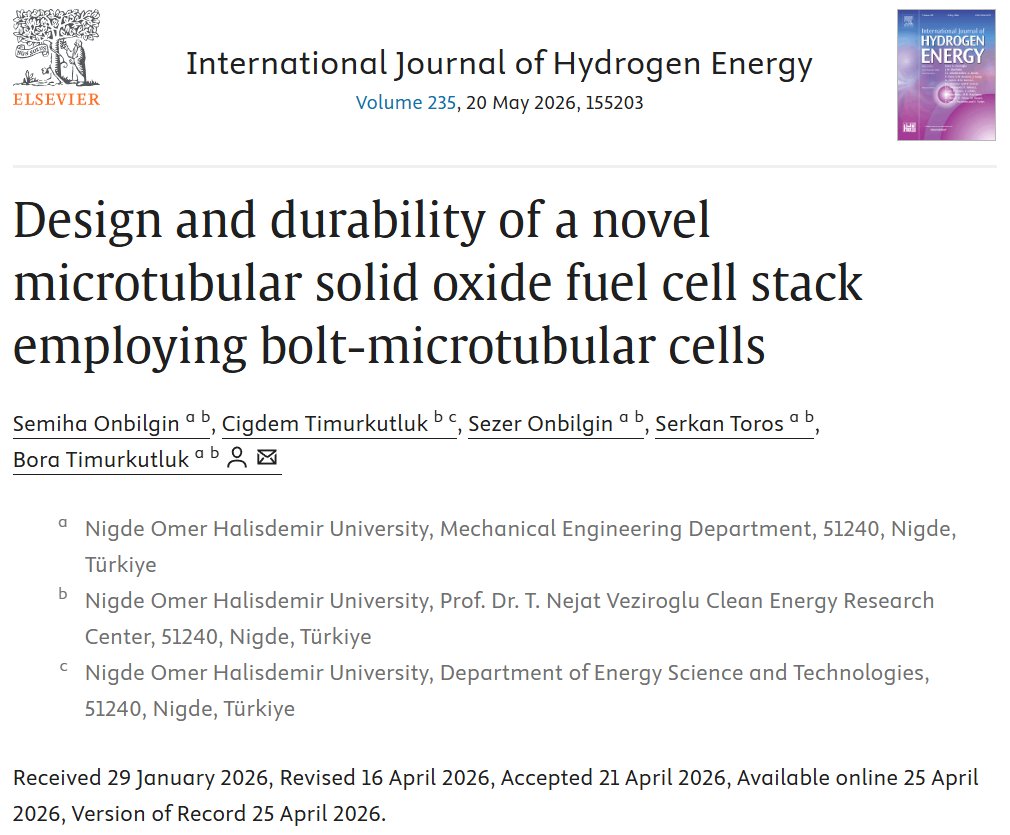 TeamDrV's tweet photo. "Design and durability of a novel microtubular solid oxide fuel cell stack employing bolt-microtubular cells" başlıklı çalışmamız yayınlandı.

👉🏻https://t.co/VpsiM9BXE0

@BTimurkutluk @DrHasanUslu @NOHUniversitesi https://t.co/PsnM09Sh1C