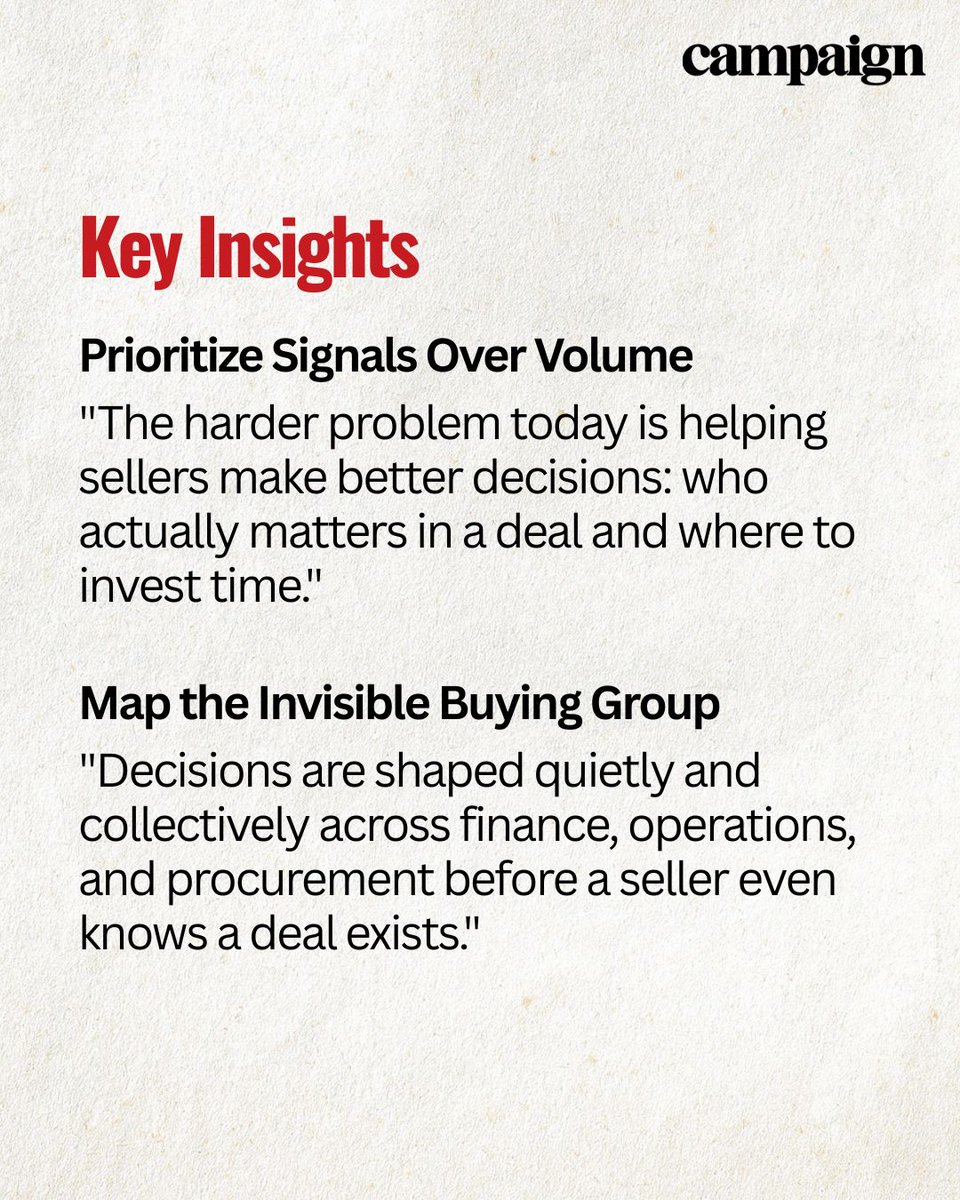 Campaign_India's tweet image. LinkedIn is shifting from volume outreach to buyer intent signals. With decisions made by "hidden" groups before deals even start, AI now serves as a tool for relevance not just automation to build trust early.

Full story: tinyurl.com/53382r6r

#AI #LinkedIn #SalesTech