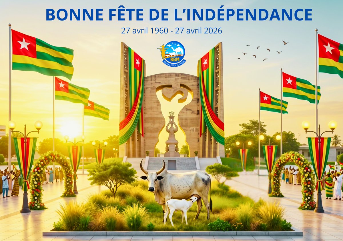 Bonne fête de l'Indépendance à toutes et tous
27 avril 1960 - 27 avril 2026
#IndépendanceTogo #reseaumaroobeafrique