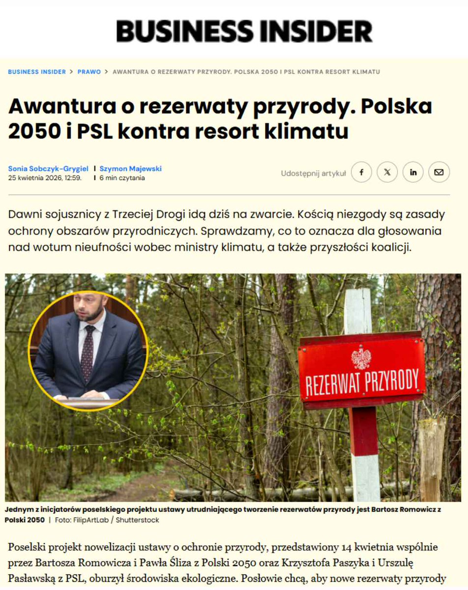 PracowniaBystra's tweet photo. Zamiast wzmocnić system ochrony przyrody, mamy polityczną awanturę, psucie prawa i kolejne partyjne gierki.
#LexRomowicz daje gminom prawo weta wobec rezerwatów, ale stawką nie jest dobro wspólne, lecz układ sił w koalicji.
O politycznej awanturze, kosztem przyrody nakręconej przez @PL_2050 pisze @BIPolska
👉https://t.co/SfShb0ke9s