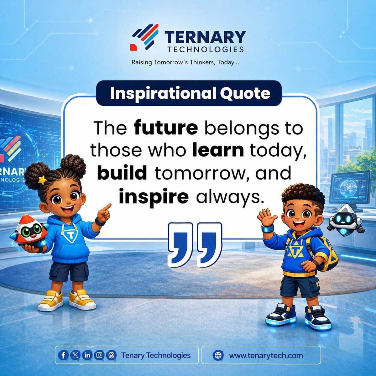 Ternary_Techies's tweet image. The Future isn't something we wait for it's something we build 

At Ternary Technologies, we're raising thinkers who don't just learn tech... they shape it.

Learn today. Build tomorrow. Inspire always.

#TenaryTechnology    #TechEducation
#RaisingTomorrowthinkersToday