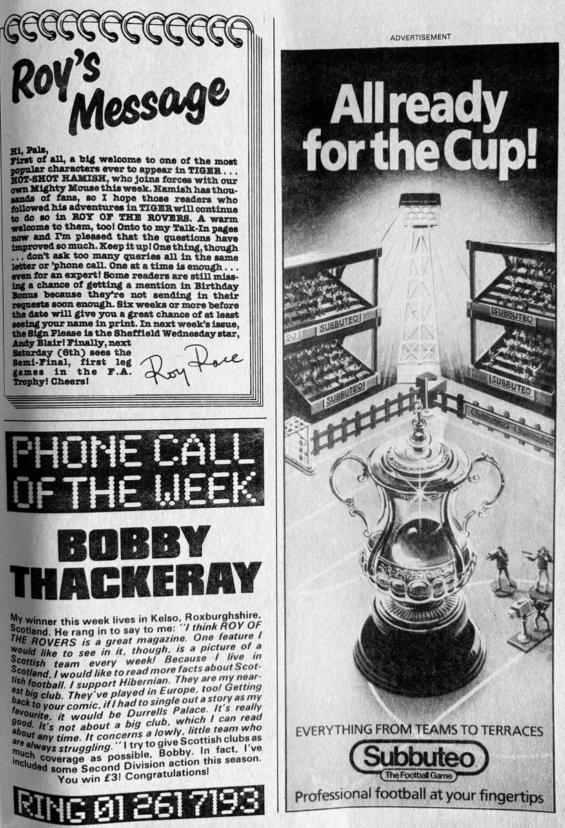 Roy of the Rovers Every Monday tweet media