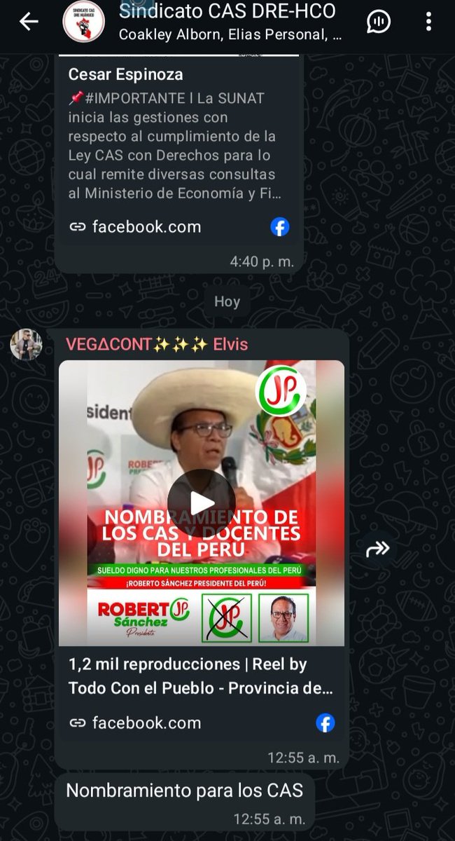 jorgesomontes61's tweet image. 🚨Observen como #JP quiere captar a los #CAS y #Docentes ofreciendoles el nombramiento deseado y tratar d captar votos d los empleados d distintas Instituciones del Estado ofreciendoles el tal mentado "nombramiento" cuidado con esto, estar alertas. @KeikoFujimori @rlopezaliaga1🚨