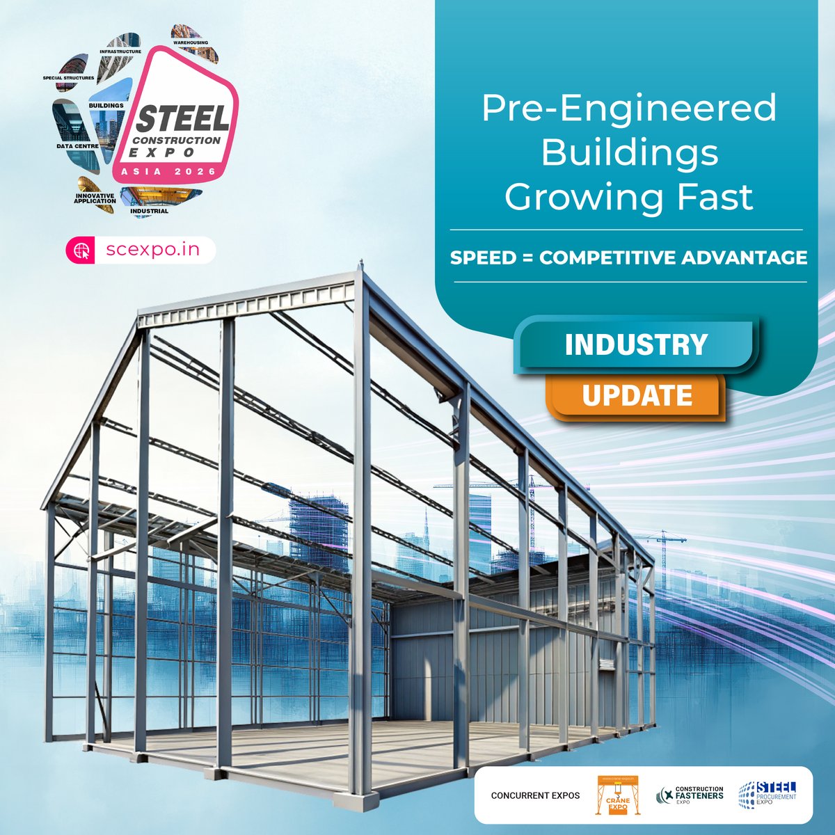 SSMB2010's tweet photo. PEBs are changing the game in construction with faster execution, lower costs, and scalable designs.

Explore the latest suppliers and solutions at SC Expo Asia 2026.

Exhibit: https://t.co/Teq2QfBSiz
Visitor Pass: https://t.co/tqmxQ2FmyT

#SCExpo #SteelInnovation #MumbaiEvents https://t.co/a89qbyHjd0