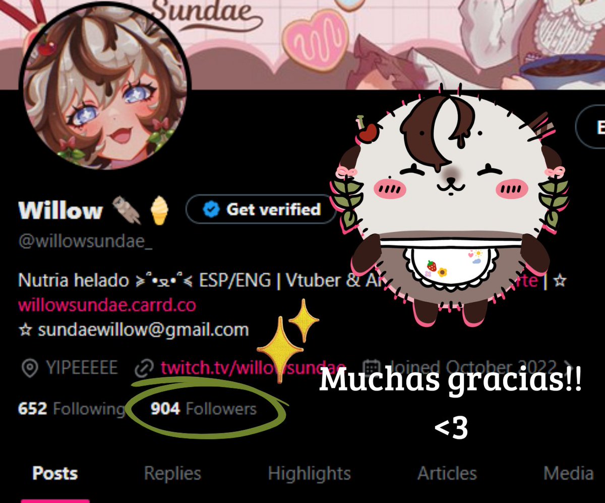 willowsundae_'s tweet image. Ya somos 900!! Muchísimas gracias por acompañar a esta pequeña nutria en su aventura en este rincón del internet ~ (˶&amp;gt;⩊&amp;lt;˶)  

🎨: gemstonenano
꒰#vtuber #VTuberUprising꒱

(si vieron este post antes, se lo imaginaron uuu)