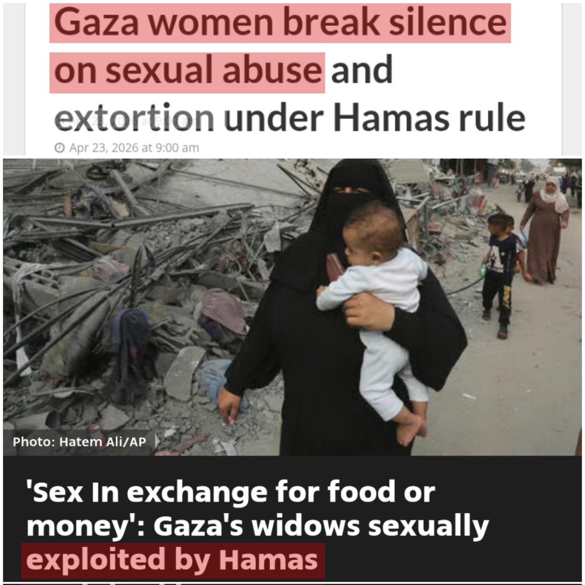 Hamas rapes and starves Palestinians.
Hamas rapes and starves Palestinians.
Hamas rapes and starves Palestinians.
Hamas rapes and starves Palestinians.