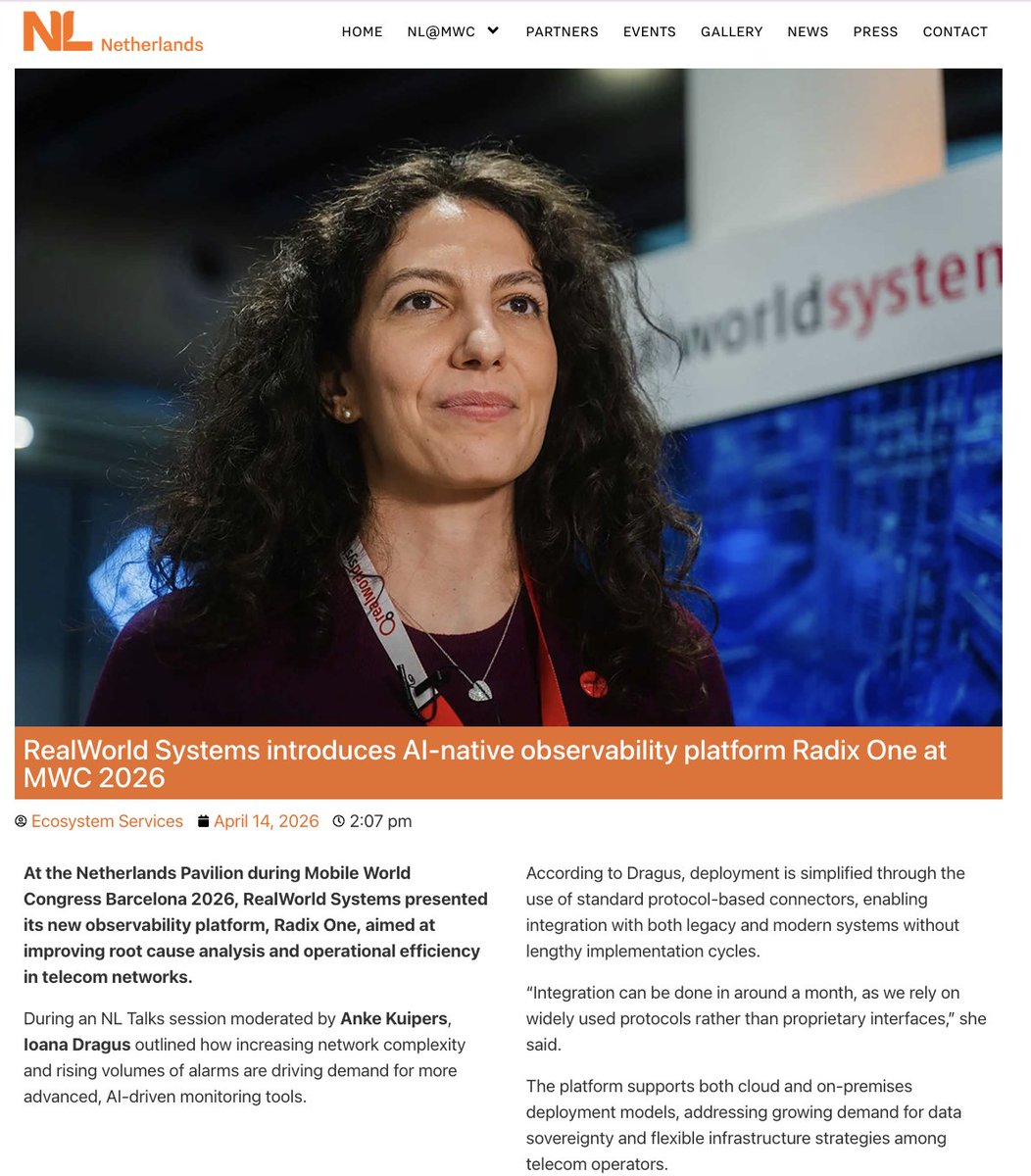 RealworldTweets's tweet photo. Millions of alerts. One root cause.
At #MWC26, we introduced Rad1X—AI-native observability that cuts noise, speeds root cause analysis, and reduces MTTR by up to 80%.

👉 https://t.co/LjW0lUlqki

#Rad1X #RealworldSystems https://t.co/dX4QVlI2Ch