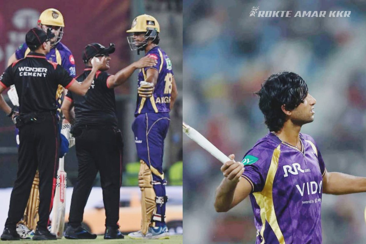 Rokte_Amarr_KKR's tweet photo. Raghuvanshi: fined 20% + 1 demerit point.  

For reacting.

Meanwhile, the controversial decision that triggered it? Silence.

Kolkata Knight Riders vs everything at this point.

#CheatingAgainstKKR https://t.co/ogBLSk1THB