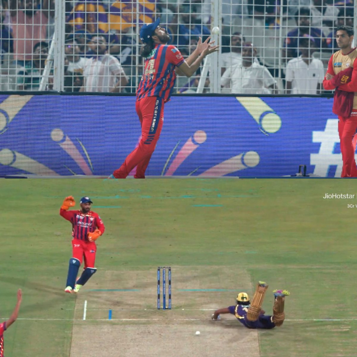 KKR_Xtra's tweet photo. The biggest T20 league in the world should have the best umpires. These two incidents are proof that the standards have gone low.

And in both cases, KKR have been the victim. This hasn't happened with any other team. This is blatant cheating.

#CheatingAgainstKKR https://t.co/sMSD5TZa22