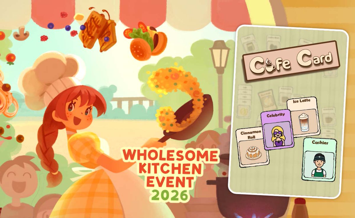 Unahsoft's tweet photo. The Cafe Card is on #WholesomeKitchenEvent ...
https://t.co/1LeWhjedCM

#indiegame #gamedev #steam https://t.co/rAjWf03rzV