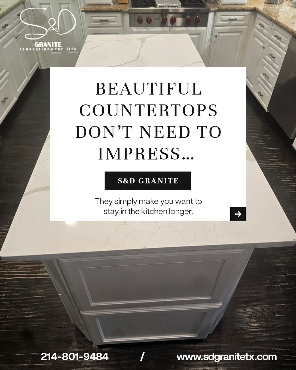 SDGraniteTX's tweet image. The kitchen isn’t just a space… it’s where life happens 🏡
Make it feel as good as it looks

Would you upgrade your countertop? 👀
.
#granite #countertops #kitchencountertops #homedesign #interiordesign