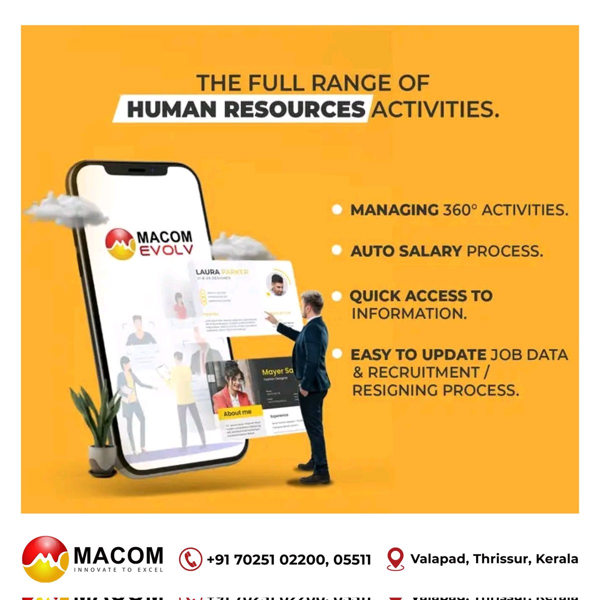 macomevolv's tweet image. Macom is here to help you organize and clarify the thoughts of your HR department by updating job data changes, salary distribution changes, recruitment process, resigning process.

#Macom #MacomEvolv  #softwares #BusinessSolutions #Smartbusiness #HR #humanresources