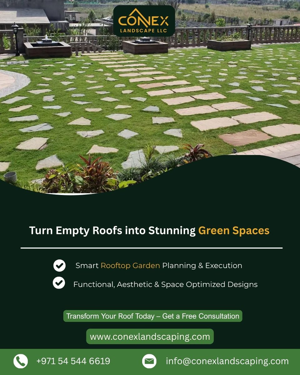 CONEXLANDSCAPES's tweet image. Transform your rooftop into a stunning green space with Conex Landscape!
Whether it's for relaxation or enhancing the aesthetic appeal of your home
🌐 conexlandscaping.com
#RooftopGarden #LandscapeDesign #GreenSpaces #UrbanGardening #SpaceOptimization #ConexLandscaping