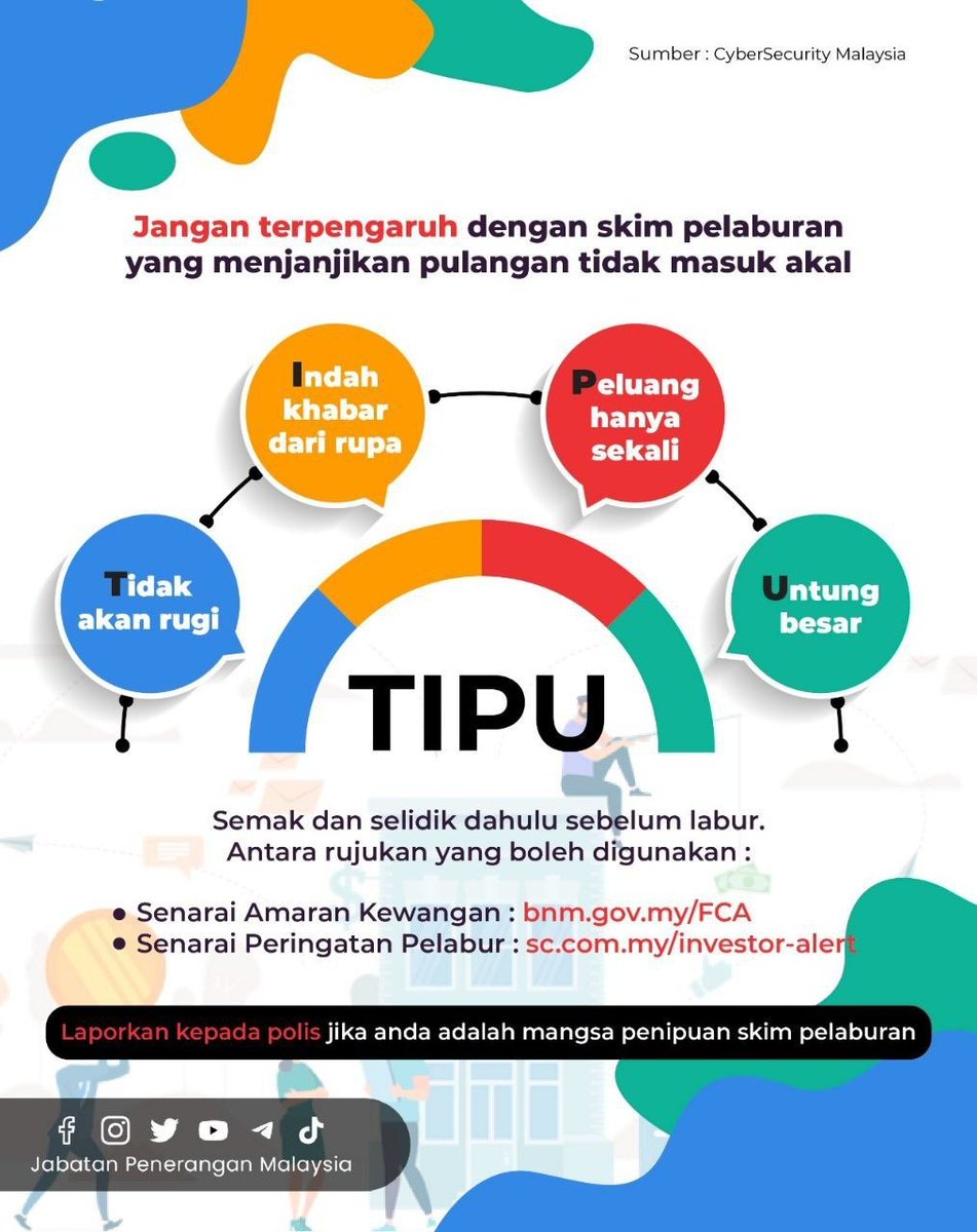 JAPENTAPAH's tweet photo. 💰 Terlalu indah untuk jadi nyata? Berhati-hati! ⚠️

Tawaran mudah dengan pulangan luar biasa mungkin satu perangkap.

Fikir dulu sebelum buat keputusan. 🔍

#RancakkanMADANI
#MADANIBekerja
#TaatSetia
#JabatanPenerangan https://t.co/FKqdof07vp