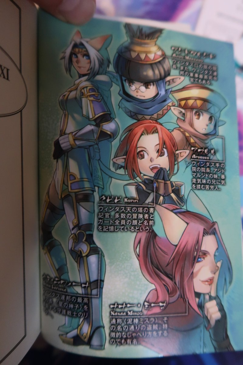 On poursuit l'aventure des romans de Final Fantasy XI avec le casting de Windurst par Minagawa-san :