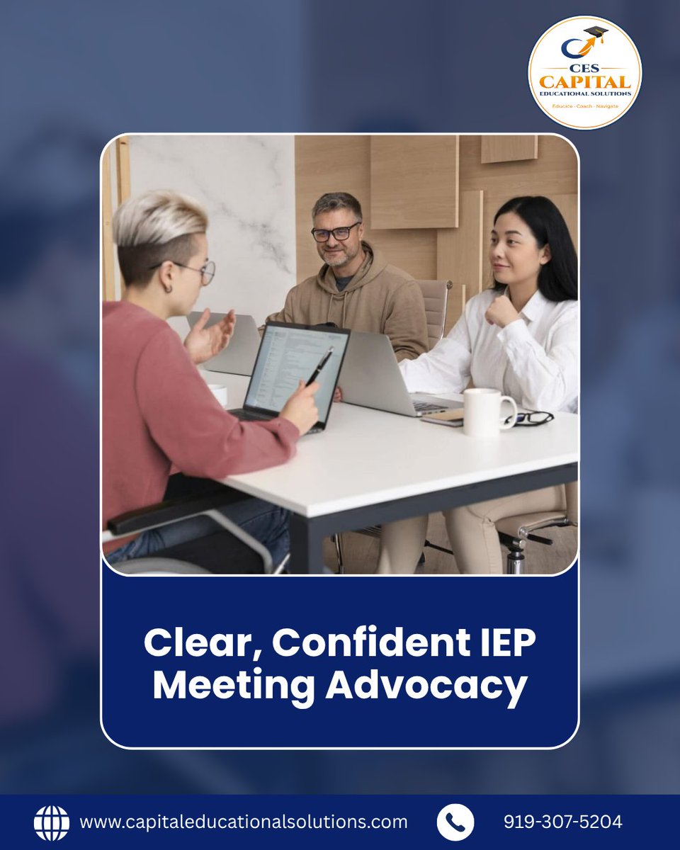 CapitalESol's tweet photo. IEP meetings can feel complex and overwhelming. Get expert guidance, clear communication strategies, and strong advocacy. 

Work with Capital Educational Solutions to ensure your child’s educational needs are fully supported and understood!

Visit Now: https://t.co/PV2QNNJkWq https://t.co/PAxERxJAUh