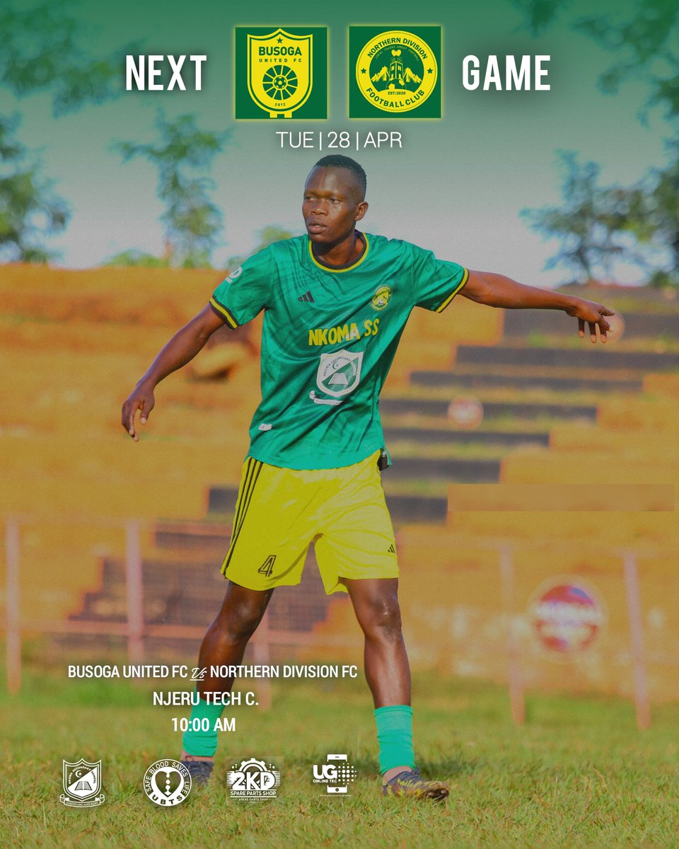 NDFC_Mbale's tweet photo. Hello Chiefs 

The kick off time for the game against @busogautdfc1 has been changed from 4:00PM to 10:00AM, date and venue not changed. 

📆 28TH APRIL 
📍 NJERU TECH. CENTER 

#Chiefs
#GreatTalent https://t.co/Uhzyu1ZVIe