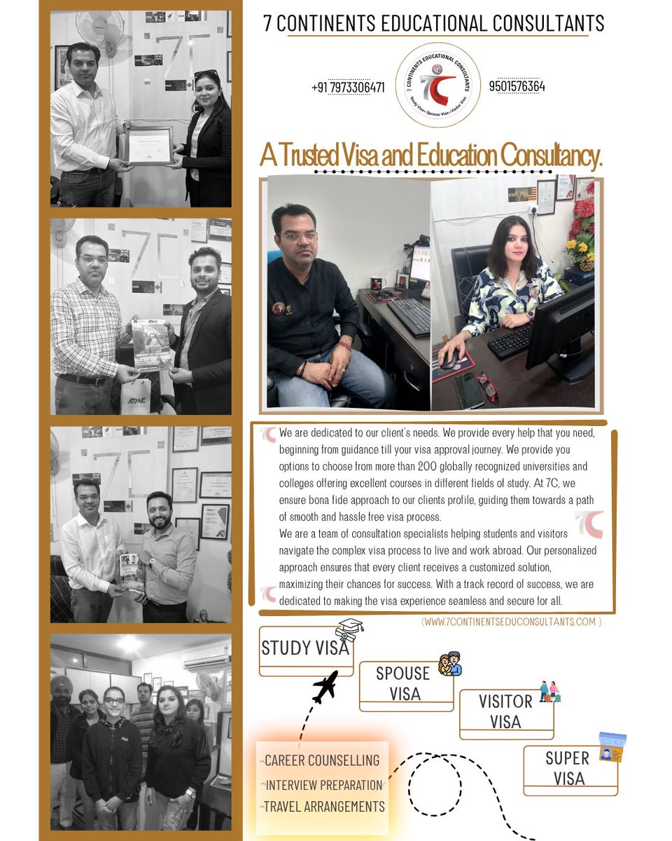 7continentsedu1's tweet image. Dreaming of going abroad? 🌍✈️
We make it happen — from university selection to visa approval.
🎓 Study | 💑 Spouse | 🌏 Visitor | ⭐ Super Visa
📞 +91 7973306471 | 9501576364
🌐 7continentseducationalconsultants.com
#StudyAbroad #VisaHelp #GlobalDreams #AbroadLife #CareerAbroad