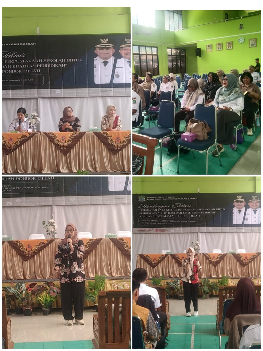 PERPUSDABEKASI's tweet photo. (22/4) Kegiatan hari ke-2 Bimtek Pengelola Perpustakaan Sekolah di Aula Gedung Guru PGRI Kota Bekasi dengan narasumber dari PERPUSNAS RI https://t.co/hKgI5whZYE