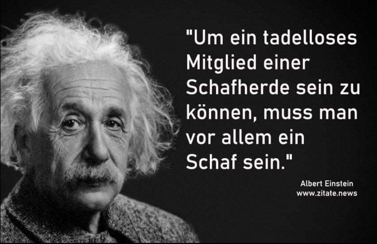 KJehonathan's tweet image. #AlbertEinstein✡️🕊️
#Humanist
#NobelpreisträgerPhysik1921
»Um ein tadelloses Mitglied einer Schafherde sein zu können, muß man vor allem ein Schaf sein.«