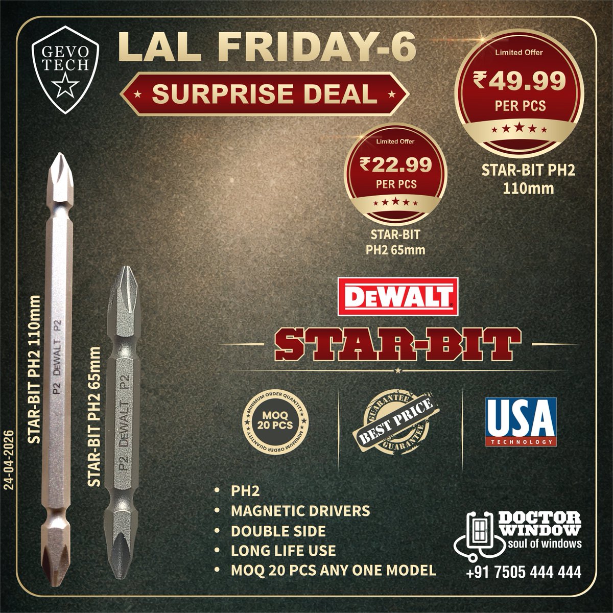 DOCTORWINDOW_IN's tweet image. GEVO TECH KAWASAKI STANDARD BASE HANDLE WITH KEY
GEVO TECH FLORIDA TOUCHLOCK
GEVO TECH TOKYO NARROW BASE CRANK HANDLE WITH KEY
GEVO TECH DEWALT STAR-BIT PH2 110mm

#handles #touchlock #dewaltstarbit #doctorwindow #soulofwindows #hardware #hardwareaccessories #door #window