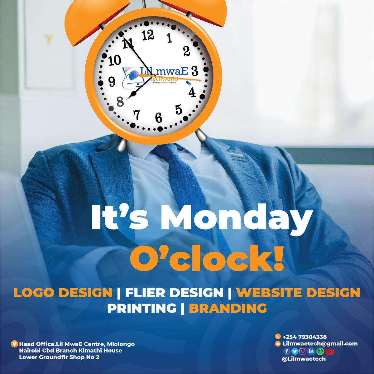 lilmwaetech's tweet photo. It’s Monday o’clock

Perfect time to upgrade your brand — logos, websites, printing & more
Let’s get to work

Talk to us via WhatsApp at 0793 049338
We are at Kimathi House, Lower Ground Floor Shop N002

#PrintWithStyle #DesignPrintBrand #BusinessVisibility #branded #BrandThatStandsOut #StrongerTogether #HappyNewWeek