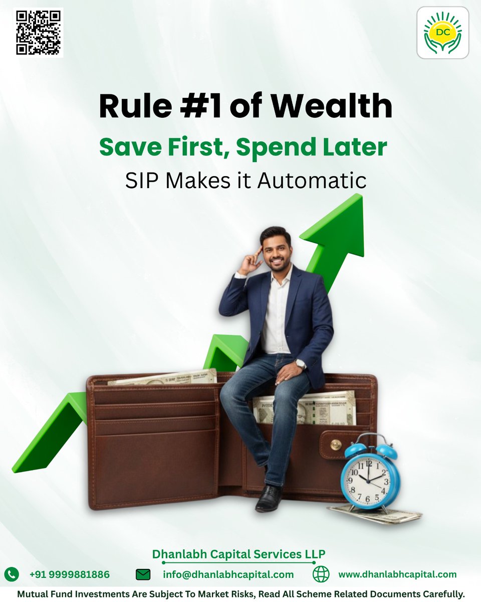 dhanlabh48445's tweet image. Save First, Spend Later — smart investors ka golden rule. SIP ke saath build karein long-term wealth aur secure future. Start your mutual fund investment today. #SIP #MutualFunds #WealthCreation #InvestSmart #FinancialFreedom #PassiveIncome #MoneyManagement #SmartInvesting