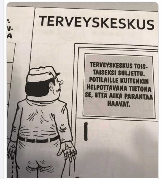 KorhonenMla's tweet photo. #terveyskeskus #perushoito #julkinen #potilasjonot #hoitotakuu #viikossalääkärillekiitos #veronmaksajat #missäpalvelu ? https://t.co/vComYbbXMf