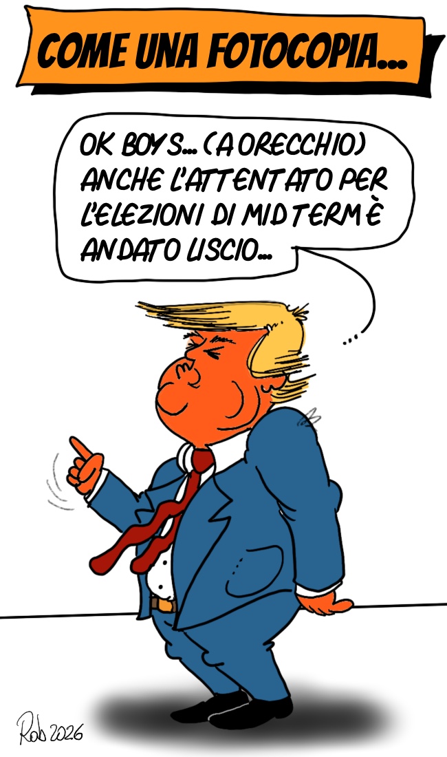 rattigandrawing's tweet image. ... fotocopia... ovvero... il bis... #satira #vignetta #casabianca #TrumpCrimes