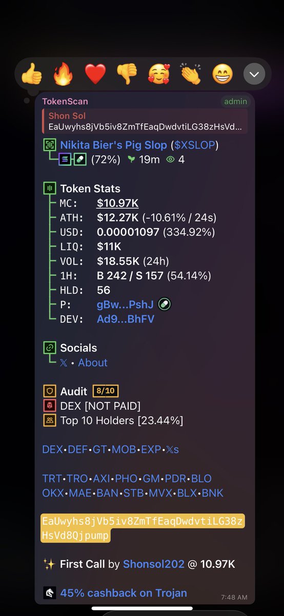 Shonsol202's tweet image. Watch your entry on $XSLOP
Gamble for now🍀
CA:

EaUwyhs8jVb5iv8ZmTfEaqDwdvtiLG38zHsVd8Qjpump
#solana #memecoin #memecoin1000x