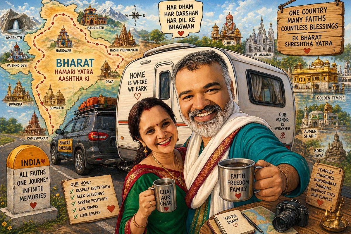 jaypee4u's tweet photo. India’s caravan rules might finally let us trade hotel check-ins 4 chai check-ins. If you’ve ever wanted to travel without rushing, this is your cue—pack light, tow your dreams &amp; discover India one beautiful stop at a time.
https://t.co/MP6bQRJC9P https://t.co/jujRt78lBT