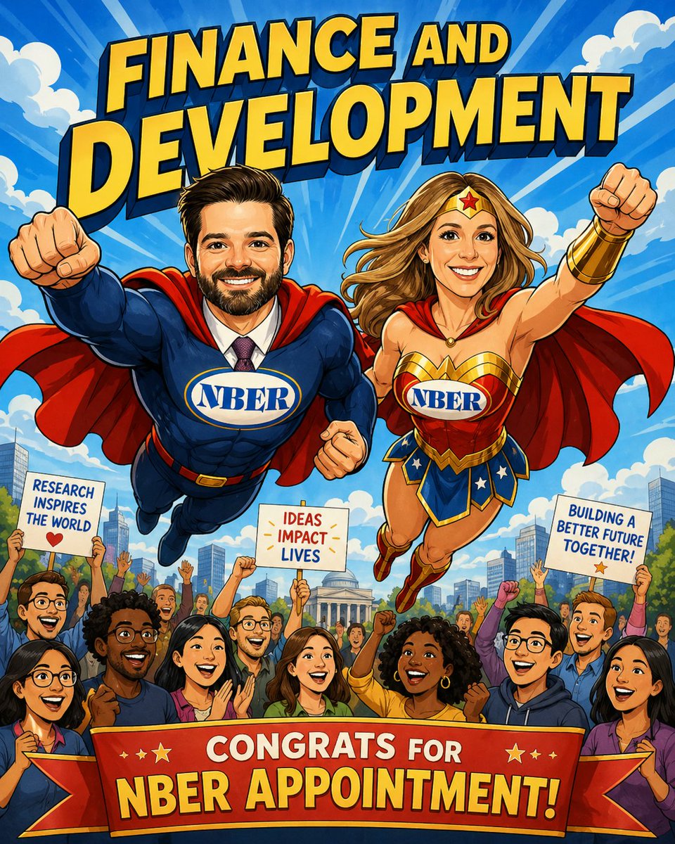 NicolaLimodio's tweet photo. What a wonderful Monday for the #Finance and #Development community.
I am truly delighted to celebrate two fantastic pieces of news from the broader WEFIDEV group. Huge congratulations to #SeanHiggins from @KelloggSchool, co founder of WEFIDEV, on being appointed #FacultyResearchFellow in #CorporateFinance by the @nberpubs. Sean is a remarkable scholar, an extraordinary colleague, and one of those rare people who combine intellectual depth with genuine generosity. He is thoughtful, rigorous, creative, and deeply committed to building a field and a community in which others can thrive. We all learn so much from him, and I know I certainly do. His work continues to raise important questions, expand frontiers, and inspire many of us working at the intersection of finance and development.
Warm congratulations as well to @JuliaAFonseca from #UniversityIllinoisUrbanaChampaign, also a valued member of our WEFIDEV community, on being appointed #ResearchAssociate in #CorporateFinance by the @nberpubs. Julia is an exceptional researcher and a terrific colleague. Her work is consistently insightful, ambitious, and elegant, and she brings to our community a combination of brilliance, seriousness, and kindness that makes her deeply admired by so many. It is always a pleasure to learn from her ideas and from her example.
Moments like this are a beautiful reminder of what makes academic life so meaningful. Research is about discovery, but it is also about people: about watching outstanding younger colleagues grow, flourish, and shape the future of the profession through their talent, integrity, and imagination. Seeing scholars like Sean and Julia reach these milestones is inspiring not only because of what they have already accomplished, but because of how much more they will contribute to the world and to the next generation of researchers.
Congratulations, Sean and Julia! Our community is stronger, wiser, and more hopeful because of scholars like you.