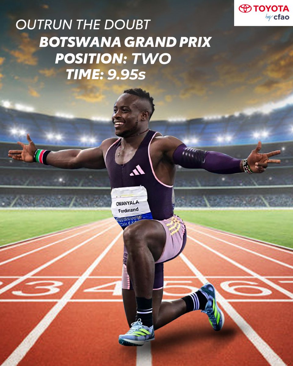 ToyotaCFAOKE's tweet photo. Once again, @ferdiomanyala has shown us that limitations are only mental hurdles, on the way to finding the best versions of ourselves. Congratulations Champ, on to the next!
#StartYourImpossible #UnleashTheShujaa https://t.co/x6QryM8uaj