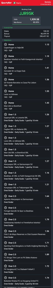 olukayodeabiod2's tweet photo. Hey check out the bet I just placed on Sportybet! https://t.co/UiQIoAV77X https://t.co/IBd2SEDI40