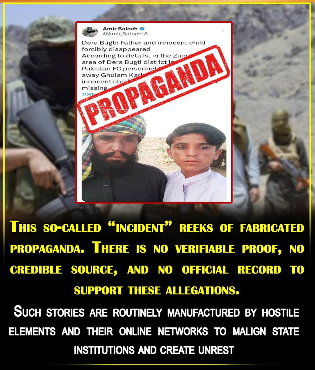 tabassum_07's tweet photo. Certain groups regularly circulate false information on social media, twisting real events. Instances reported as "missing" sometimes reveal links to terrorism or voluntary absences, but early stories continue unchecked.
#کوئٹہ_پرامن_بلوچستان #FactCheck #TruthFirst #PakistanStr https://t.co/jbhtejhiCW
