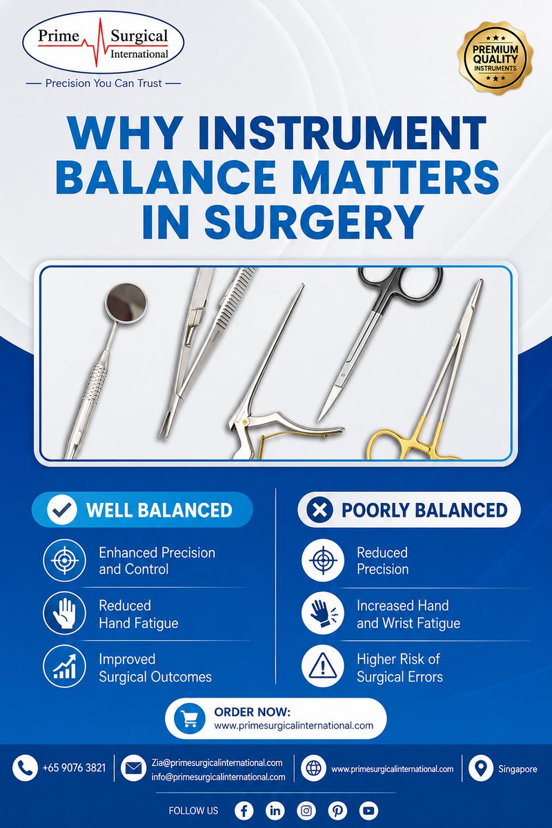 Aqsaprime230's tweet image. Balance matters in surgery ⚖️

Better instruments = Better outcomes

📩 Connect with us for Catalogue &amp;amp; Quotation

📞 +65 9076 3821
📧 Zia@primesurgicalinternational.com
📧 info@primesurgicalinternational.com
🌐 primesurgicalinternational.com

#MedTech #SurgicalInstruments #Healthcare