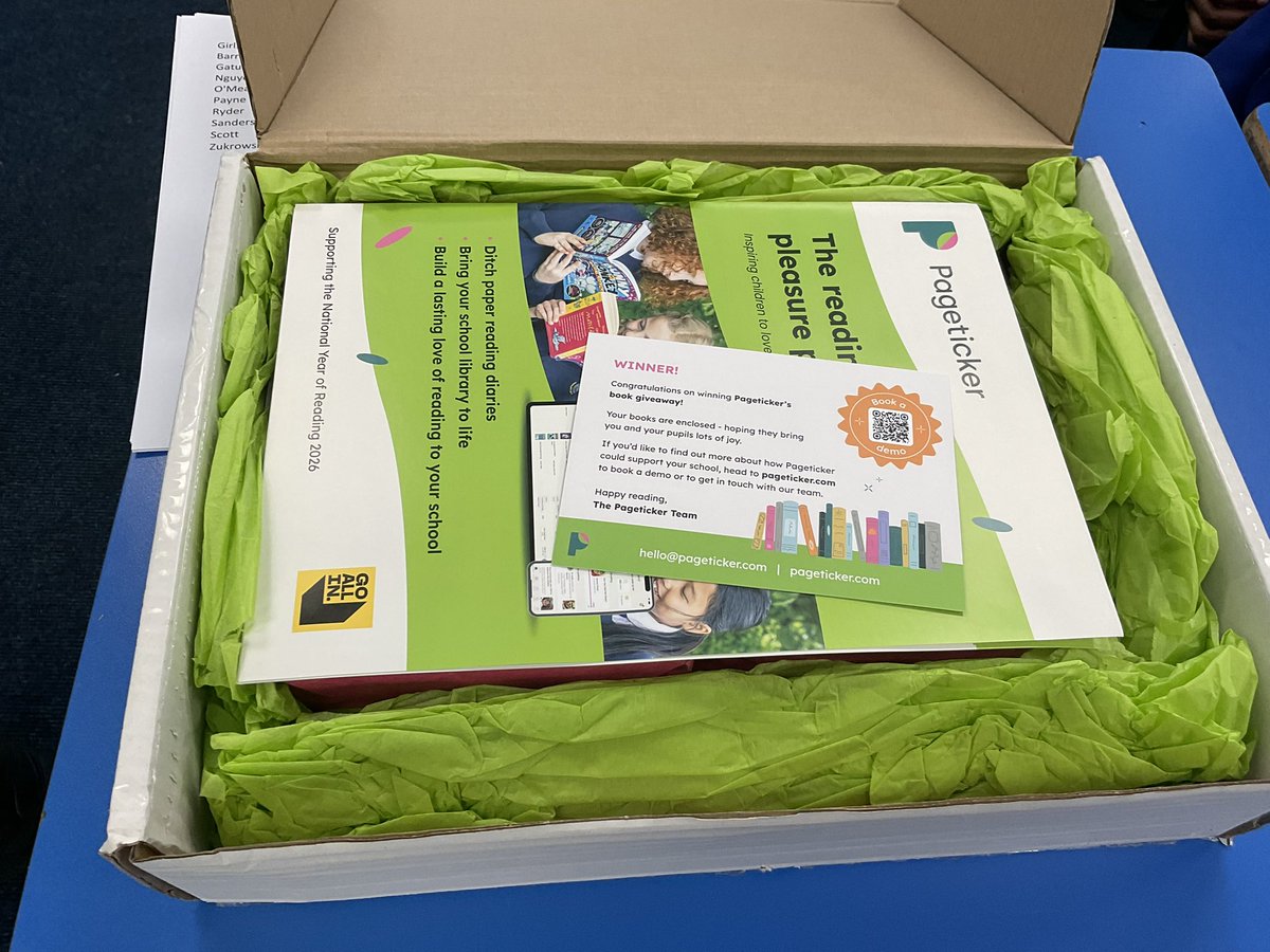 AbbeyPrimary's tweet photo. We were thrilled to receive this package from @pageticker last week. #y6 have decided which books would be perfect for which year band and we can’t wait to start reading them! #reading https://t.co/Zl6GUXeq1w