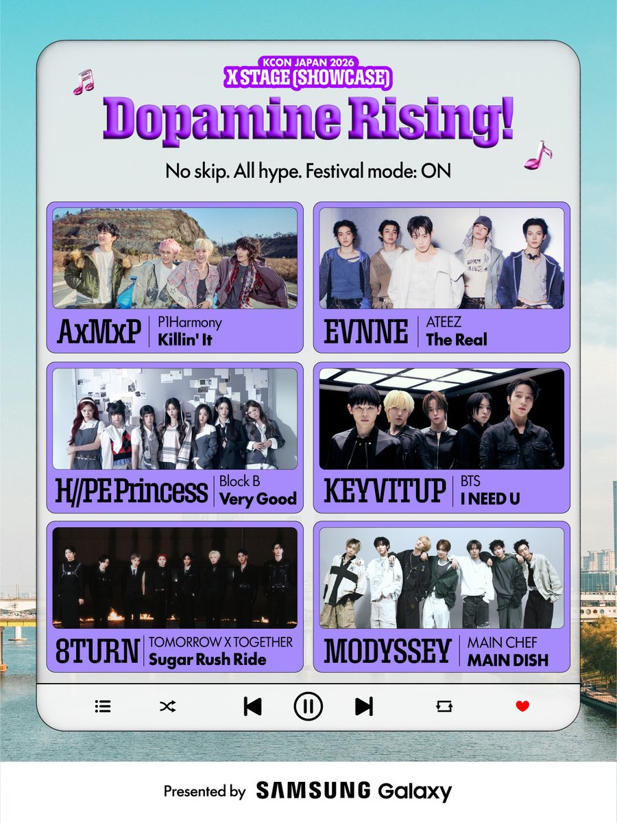 kconjapan's tweet image. [#KCONJAPAN2026] KLOVER’s SOUL CITY PLAYLIST
🎧 X STAGE COVER SONG ver. 

SOUL CITYを巡るKLOVERのためのプレイリスト、
X STAGEカバー曲バージョンを公開！

KCON JAPAN 2026の🌟X STAGE [SHOWCASE]🌟でしか観られない
スペシャルなカバーステージをお見逃しなく！