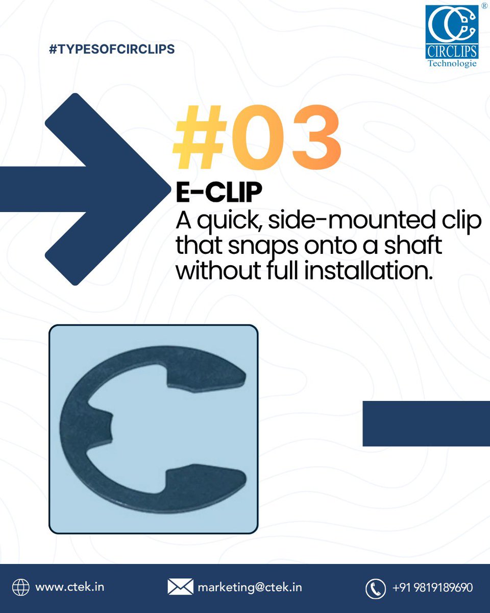 CirclipsIndia_'s tweet image. Not all circlips are created equal ⚙️
Here are 4 essential types every engineer and industry professional should know.
🌐 ctek.in
📞 +91 9819189690
📩 marketing@ctek.in

#CirclipsTechnologie #ManufacturingExcellence #IndustrialEngineering
#B2BManufacturing