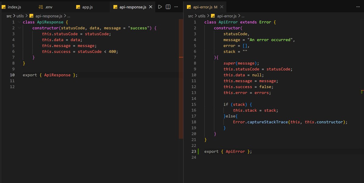 Manish111714's tweet image. backend was just routes + database…

Then I learned error handling matters just as much.

Today I built custom ApiError and ApiResponse classes in Node.js.

Cleaner responses. Better structure. More scalable code.

Day 15/100 🚀

#NodeJS #Backend #BuildInPublic #100daysofcode