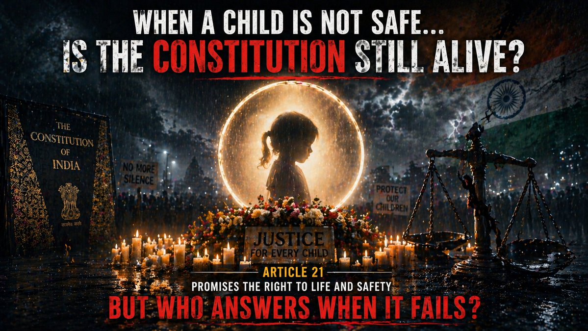 ram45573102's tweet image. पटना का “रोशनी कुमारी कांड” — एक मासूम की चीख़ और सिस्टम की खामोशी।
में हुई इस घटना ने फिर सवाल खड़ा किया है
क्या हमारा अनुच्छेद 21 (Right to Life &amp;amp; Safety) सिर्फ कागज़ों तक है
जब बच्चे सुरक्षित नहीं
तो जिम्मेदार कौन?
अब खामोशी नहीं, जवाब चाहिए।
#Justice #RoshniKumari #bjp #rjd