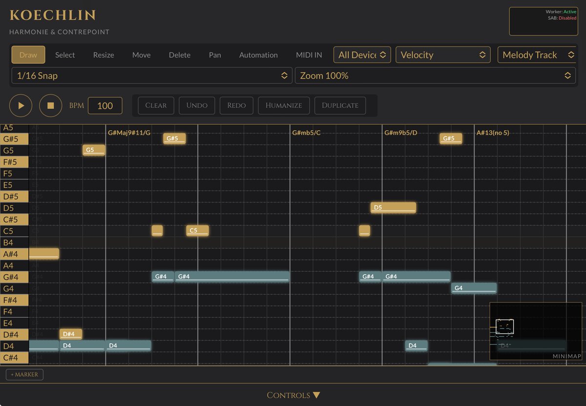 RaymondDukes706's tweet image. Koechlin Harmony Engine
websim.com/@RaymondDukes7…
#DAW #MusicApp #WebApp #MobileApp
Added a few modern tools, like Jacob Collier-style Negative Harmony, and added chordal labels, and project file imports. Still testing. Feel free to message with any issues.