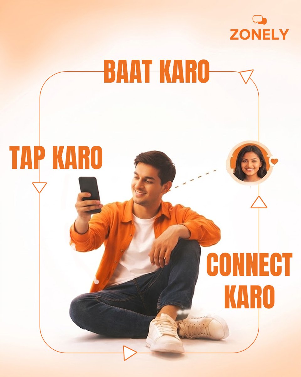 Zonely_app's tweet photo. Bored? Low feel ho raha hai? Ya bas kisi se baat karni hai? 💬

Koi judgment nahi. Koi awkwardness nahi.
Tap Karo. Baat Karo. Connect Karo. 🧡
👉 Link in bio. Download Zonely now.

#Zonely #TapKaro #BaatKaro #ConnectKaro #FeelGood https://t.co/Q6No82YPCY
