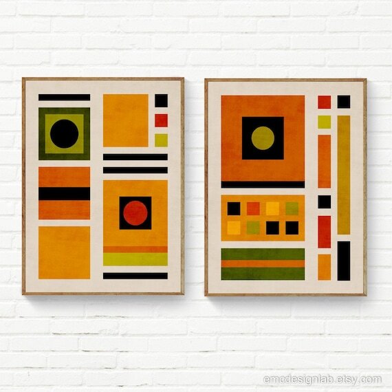 EmcDesignLab's tweet image. Geometric Modern Set of 2 Prints in Bauhaus Style, Orange Yellow Green Black, Mid-Century Original Artwork, Living Room MCM Decor by EmcDesignLab #ModernDesign #AbstractArt #MidCenturyModern #InteriorDesign #ColorfulArtworks #AbstractPrints #ModernDecor 
ift.tt/Ztkes3x