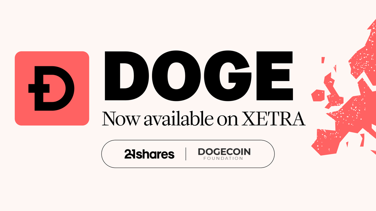 Much community. Very <a href="/Xetra/">Xetra</a>. 🐕

The 21shares Dogecoin ETP ( $DOGE ) is now on Europe’s largest ETF exchange, giving investors 100% physically-backed access to the most famous meme in crypto history.

Institutional adoption? ✅
Internet culture? ✅