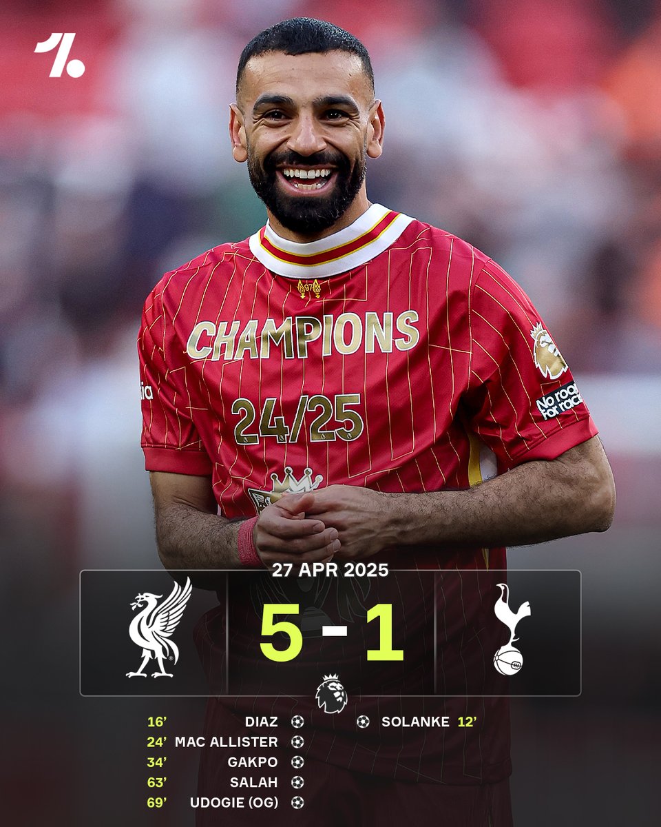 OneFootball's tweet photo. It's been a year since Arne Slot's Liverpool FC won the Premier League 🏆🔴 https://t.co/eSwcB2UGOY