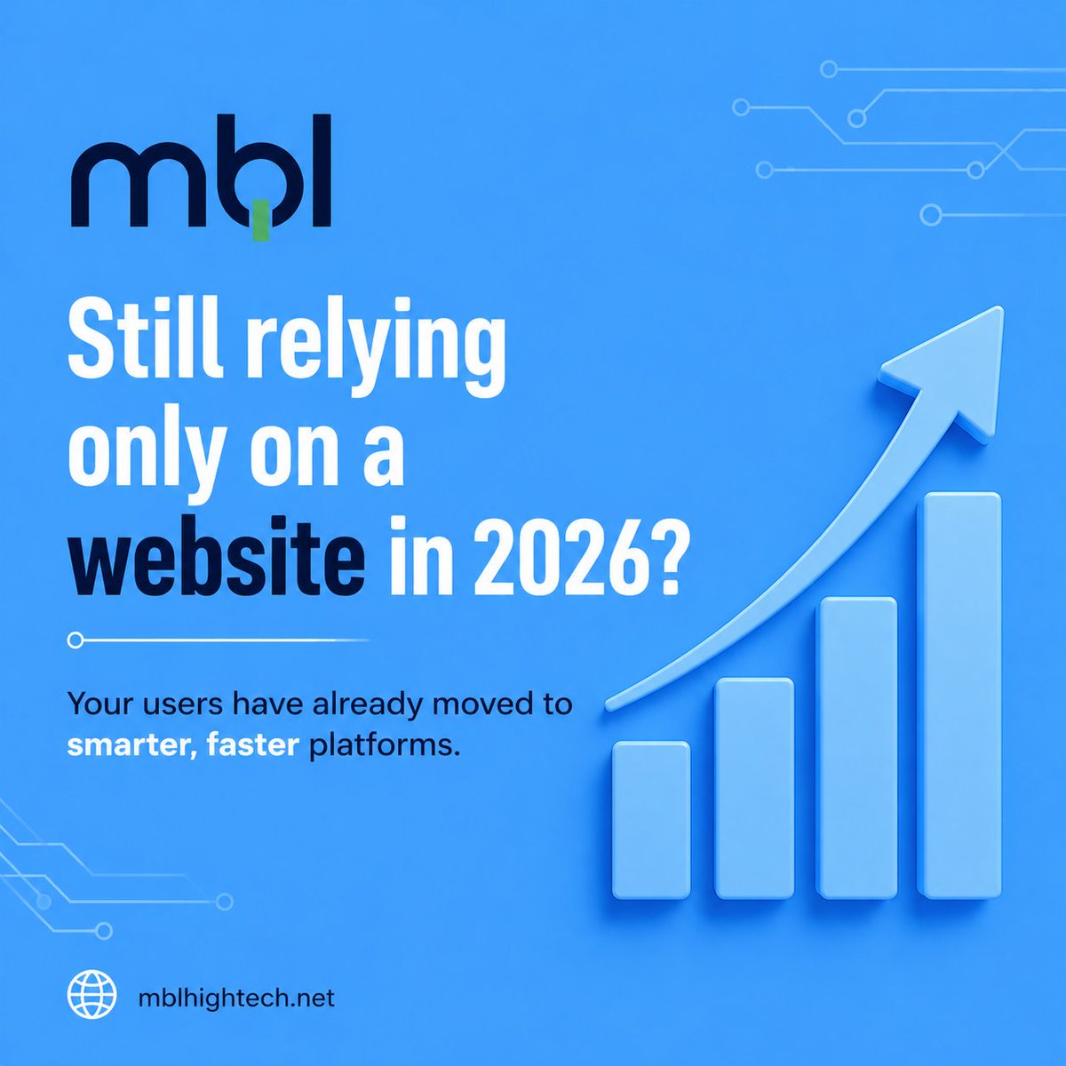 Mblhightech's tweet image. Still relying only on a website in 2026?

Your users have already moved to
smarter, faster platforms.

The question is — have you?

Build beyond limitations with MBL HighTech.

🌐 mblhightech.net

#MBLHighTech #DigitalGrowth #AppDevelopment #TechSolutions #Innovation