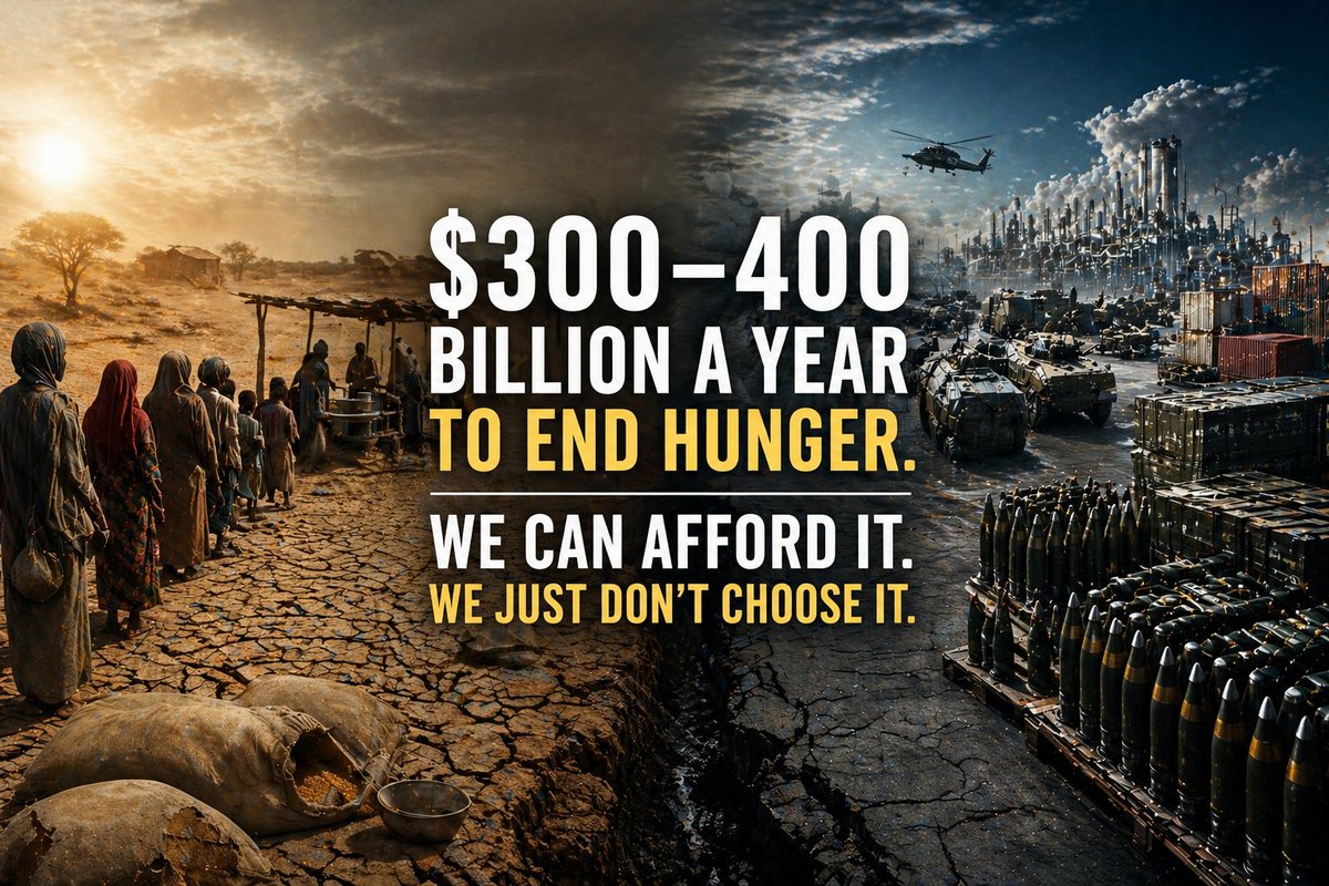 RobLew1988's tweet image. To eradicate hunger by 2030, the global food system requires additional annual investments ranging from $300 to $400 billion. However, the international community is unable to address this issue due to its fragmentation and involvement in the global arms race.
#hunger #gcaw1984
