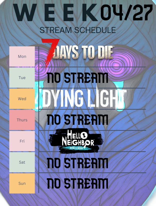 DPLAGUED_'s tweet image. Weekly Livestream Update for 4/27/26
Mondays, Wednesdays &amp;amp; Fridays @ 11PM PST Youtube- DPlagued
Twitch- DPlagued
#weeklyupdate #gamingchannel #youtube #twitch #videopromo #7daystodie #dyinglight #hello_neighbor